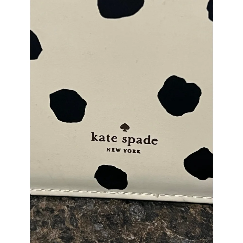 Kate Spade New York polka dot notepad folio or desktop notebook organizer.